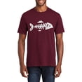 thumbnail image 1 of Big Size Bare Bone Fish Graphic Men's Premium Crew Neck Tee Shirt - Athletic Maroon 4XL, 1 of 2