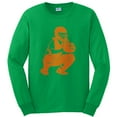 thumbnail image 1 of Big Size Baseball Catcher Graphic Design Men's Cotton Long Sleeve T-shirt - Irish Green XL, 1 of 2