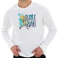 thumbnail image 1 of Big Size Baseball Grunge Graphic Design Unisex Cotton Long Sleeve T-shirt - White 3XL, 1 of 2