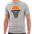 thumbnail image 1 of Big Size Basketball Life Graphic Design Short Sleeve Cotton Jersey T-Shirt - Heather Grey XL, 1 of 4