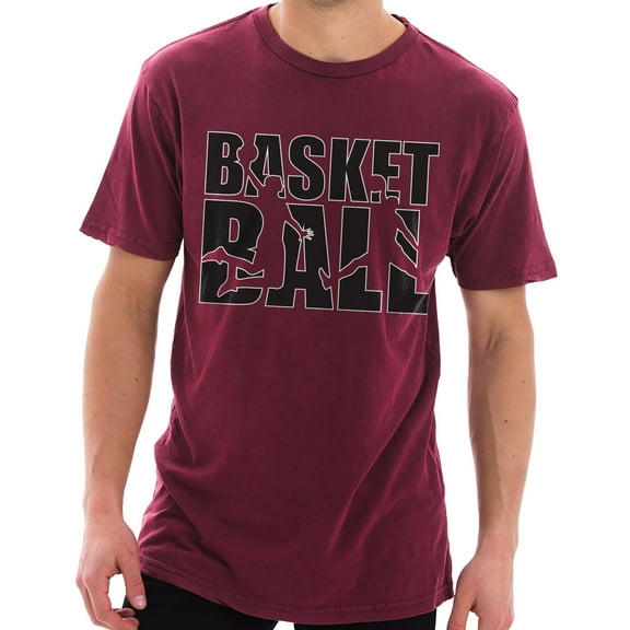 Big Size Basketball Word Silhouettes Unisex Lane Seven Ring Spun Cotton Vintage Short Sleeve Crewneck Tee Shirt - Vintage Brick XL