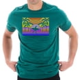 thumbnail image 1 of Big Size Beach Vibes Cotton Short Sleeve Deluxe Jersey Graphic Shirt - Teal XL, 1 of 4