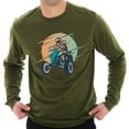 thumbnail image 1 of Big Size Better On The Slopes Graphic Long Sleeve Crewneck Tee - Army Green 2XL, 1 of 4