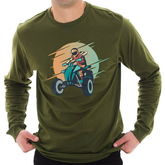 Big Size Better On The Slopes Graphic Long Sleeve Crewneck Tee - Army Green XL