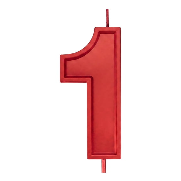 Big Size Birthday Number Candle, Metallic Cake & Cupcake Topper, Party Decoion for Adults Birthday, Family Baking, Wedding, Reunion Celebion, red