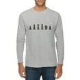 thumbnail image 1 of Big Size Black Chess Piece Graphic Long Sleeve Crewneck Tee - Heather Grey 3XL, 1 of 4