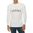 thumbnail image 1 of Big Size Black Chess Piece Graphic Long Sleeve Crewneck Tee - White XL, 1 of 4