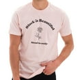 thumbnail image 1 of Big Size Black Is Beautiful Cotton Short Sleeve Graphic Shirt - Pale Pink 3XL, 1 of 4