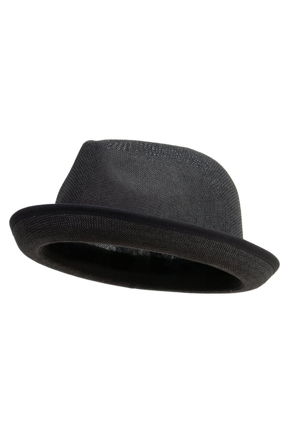 Big Size Blocked Upbrim Fedora - Black XL-2XL