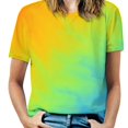 thumbnail image 1 of Big Size Blue Tie Dye T-Shirts Vintage Print Casual T Shirt Short Sleeves Women Trendy Tshirt Beach Graphic Top Tees, 1 of 5