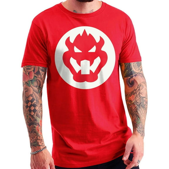 Big Size Bowser Logo Graphic Design Lane Seven Ring Spun Jersey Cotton Short Sleeve Premium T-Shirt - Red 3XL