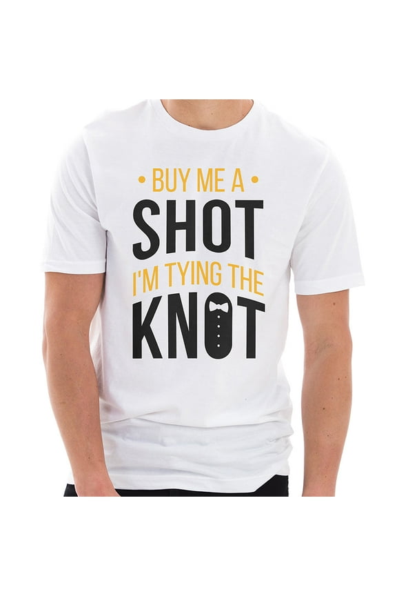 Big Size Buy Me A Shot Graphic Design Ring Spun Combed Cotton Short Sleeve Deluxe Jersey T-Shirt - White 3XL
