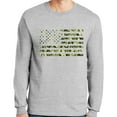thumbnail image 1 of Big Size Camo Pattern Flag Graphic Design Men's Big Size Gildan Ultra Cotton Long Sleeve T-Shirt - Ash 2XL, 1 of 2