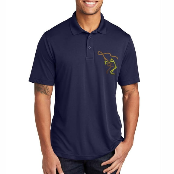 Big Size Cast and Catch Graphic Design PosiCharge Competitor Polo Tee Shirt - True Navy 3XL
