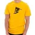 thumbnail image 1 of Big Size Catching A Wave Graphic Design Short Sleeve Cotton Jersey T-Shirt - Taxi Gold XL, 1 of 4