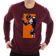 thumbnail image 1 of Big Size Charged Up Fencing Graphic Design Unisex Lane Seven Ring Spun Cotton Premium Long Sleeve T-shirt - Burgundy 2XL, 1 of 4