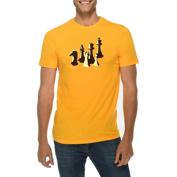 Big Size Chess Piece Graphic Design Deluxe Jersey T-Shirt - Taxi Gold XL