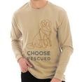 thumbnail image 1 of Big Size Choose Rescued Ring Spun Cotton Premium Long Sleeve Graphic Shirt - Mushroom XL, 1 of 4