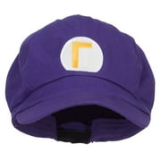 Big Size Circle Mario Luigi Wario Waluigi Embroidered Cotton Newsboy Cap - Purple 2XL-3XL