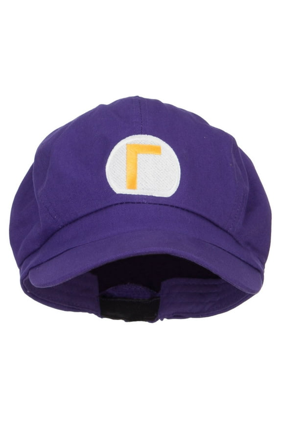 Big Size Circle Mario Luigi Wario Waluigi Embroidered Cotton Newsboy Cap - Purple XL-2XL