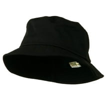 Big Size Cotton Blend Twill Bucket Hat - Black XL-2XL