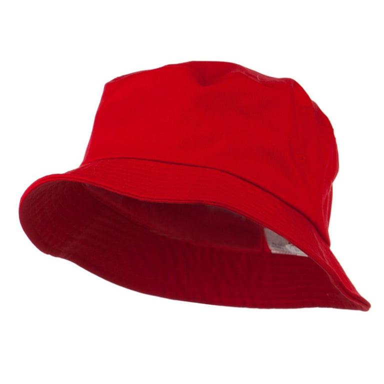 Big Size Cotton Blend Twill Bucket Hat - Red XL-2XL - Walmart.com