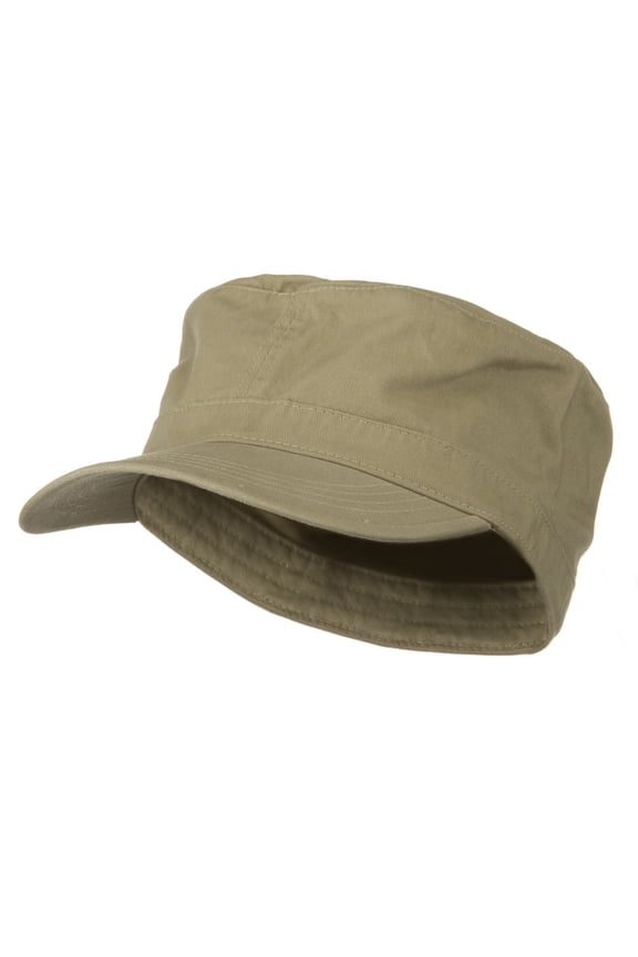 Big Size Cotton Fitted Military Cap - Khaki 7-3-4