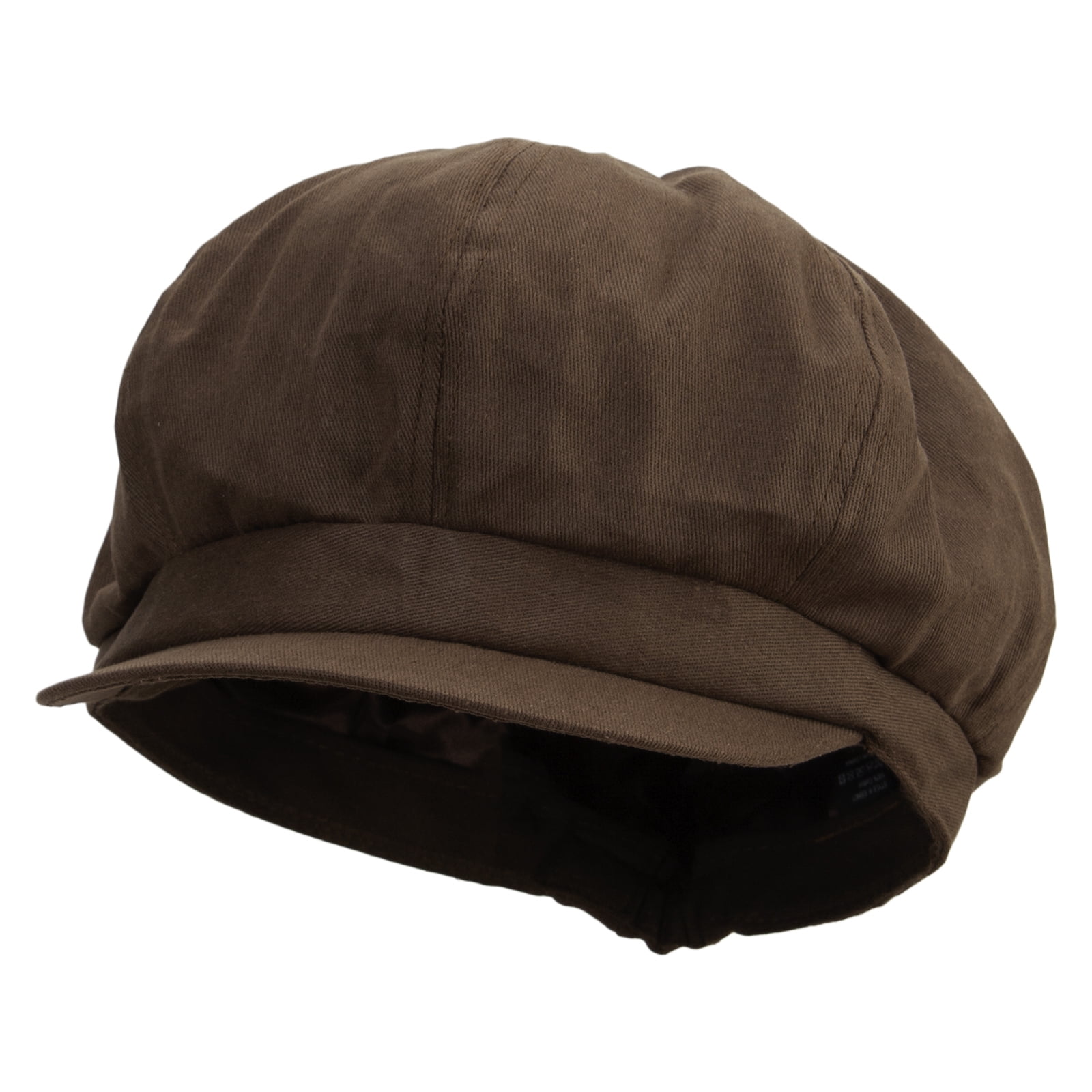 Big Size Cotton Newsboy Hat - Brown XL-3XL