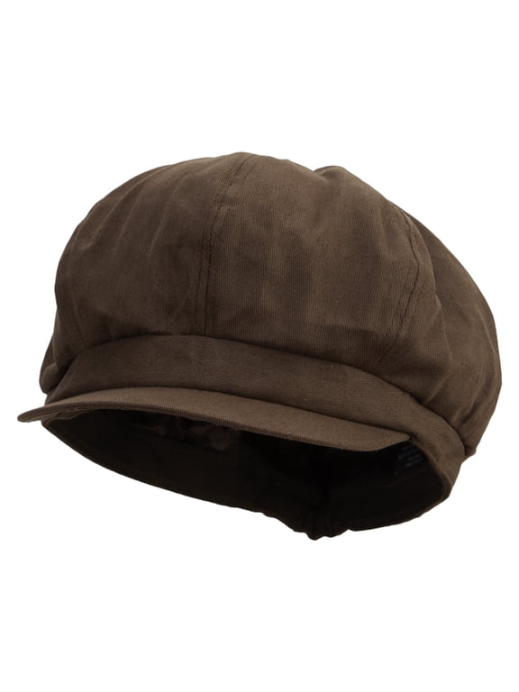 Big Size Cotton Newsboy Hat - Brown XL-3XL