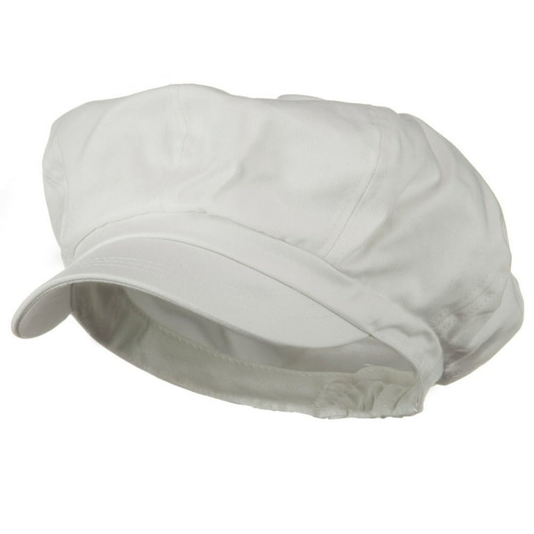 Big Size Cotton Newsboy Hat - White XL-3XL - Walmart.com