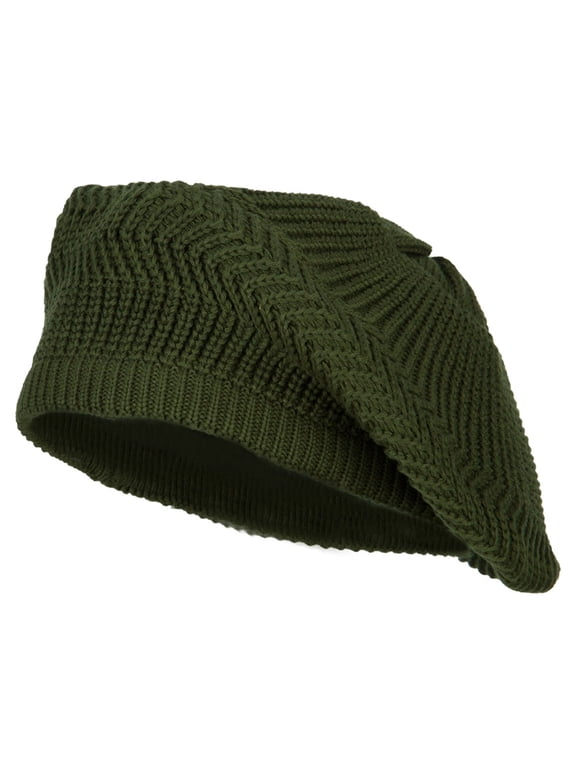 Big Size Cotton Rasta Tam Beret - Olive XL-3XL