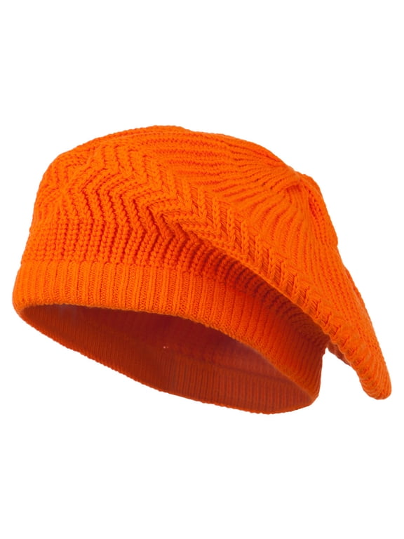 Big Size Cotton Rasta Tam Beret - Orange XL-3XL