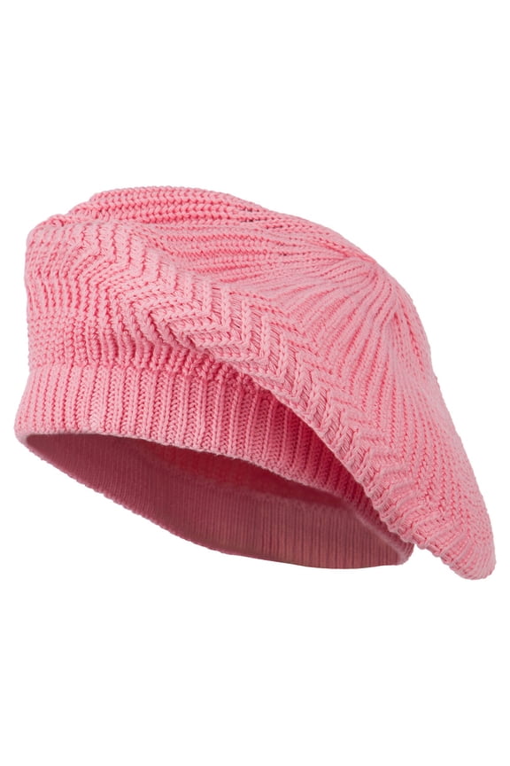 Big Size Cotton Rasta Tam Beret - Pink XL-3XL