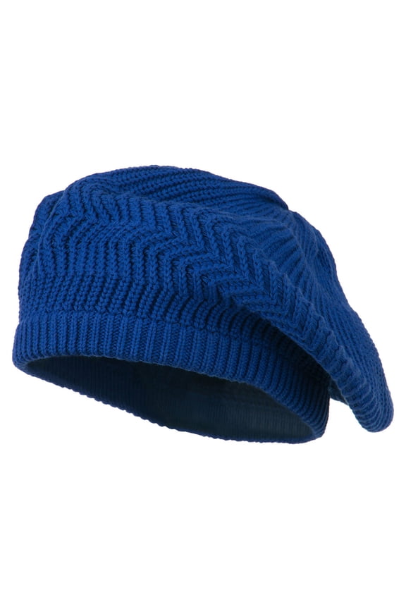 Big Size Cotton Rasta Tam Beret - Royal XL-3XL