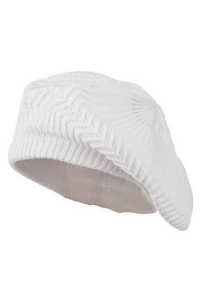 Big Size Cotton Rasta Tam Beret - White XL-3XL