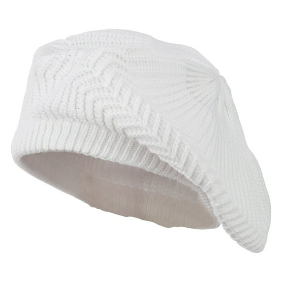 Big Size Cotton Rasta Tam Beret - White XL-3XL