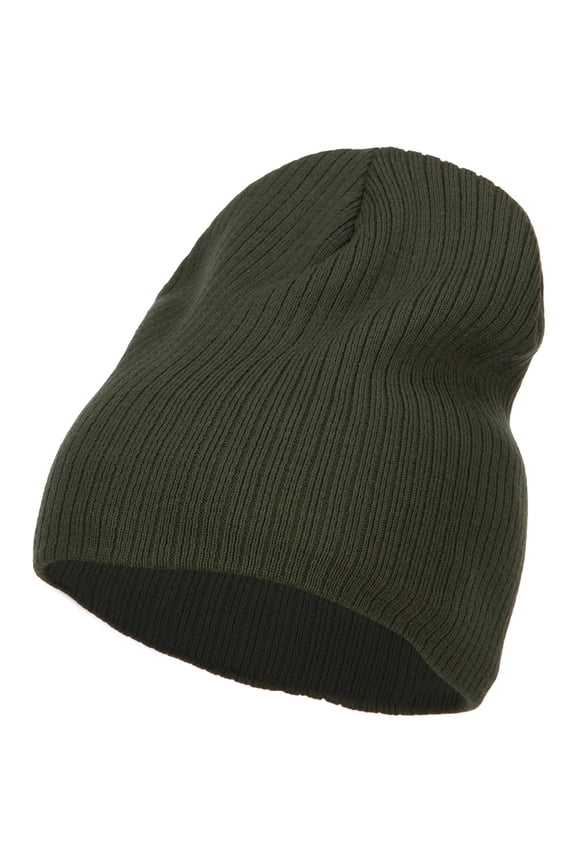 Big Size Cotton Short Beanie - Olive XL-3XL