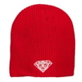 thumbnail image 1 of Big Size Diamond Embroidered Waffle Beanie - Red XL-3XL, 1 of 5