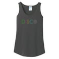thumbnail image 1 of Big Size Disco Graphic Lady's Core Cotton Tank Top - Charcoal XL, 1 of 2