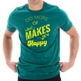 thumbnail image 1 of Big Size Do What Makes You Happy Phrase Graphic Design Short Sleeve T-Shirt - Teal XL, 1 of 4