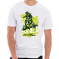 thumbnail image 1 of Big Size Downhill Is My Thrill Graphic Design Deluxe Jersey T-Shirt - White 3XL, 1 of 4