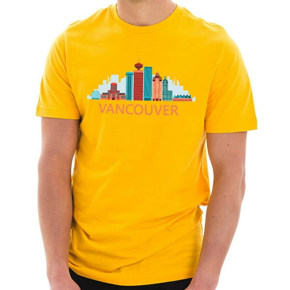 Big Size Downtown Vancouver Graphic Design Deluxe Jersey T-Shirt - Taxi Gold XL