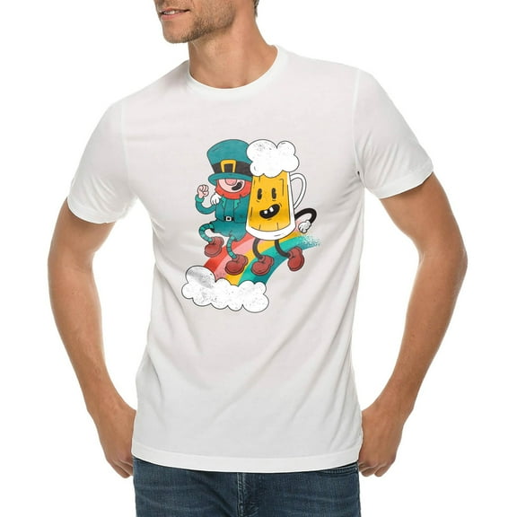 Big Size Drinking Buddies Graphic Design Deluxe Jersey T-Shirt - White XL