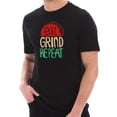 thumbnail image 1 of Big Size Eat Grind Repeat Phrase Graphic Design Short Sleeve Cotton Jersey T-Shirt - Black XL, 1 of 4