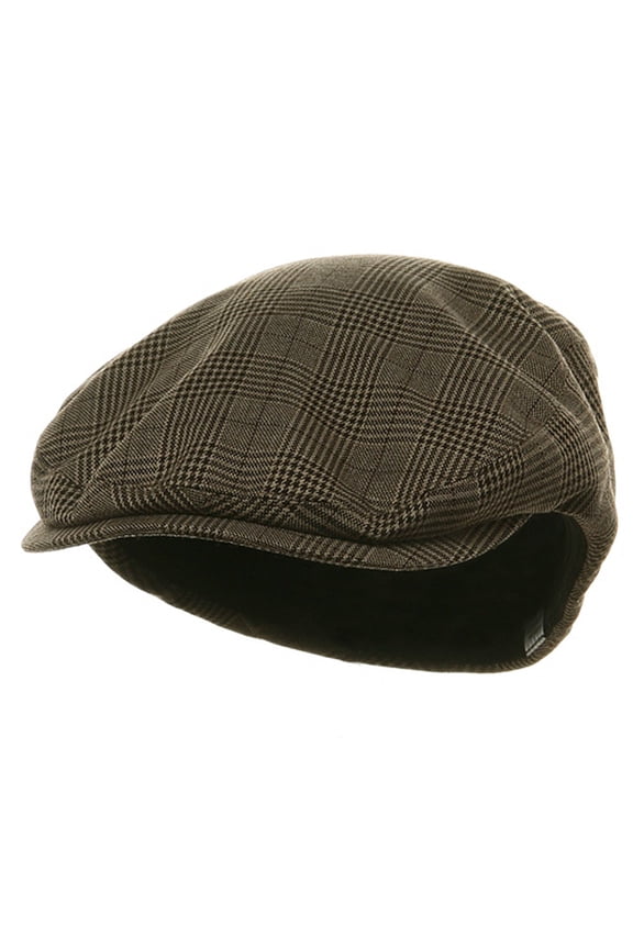 Big Size Elastic Plaid Fashion Ivy Cap - Brown XL-3XL