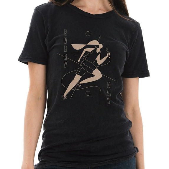 Big Size Everyday Runner Graphic Design Lane Seven Ring Spun Cotton Vintage Short Sleeve Crewneck Tee Shirt - Vintage Black 2XL