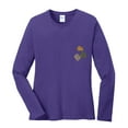 thumbnail image 1 of Big Size Fall Foliage Ladies Big Size Long Sleeve Cotton Graphic Shirt - Purple 2XL, 1 of 2