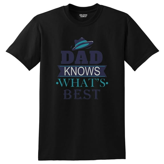 Big Size Father Knows Best Graphic Men's DryBlend Cotton Polyester T-Shirt - Black 4XL