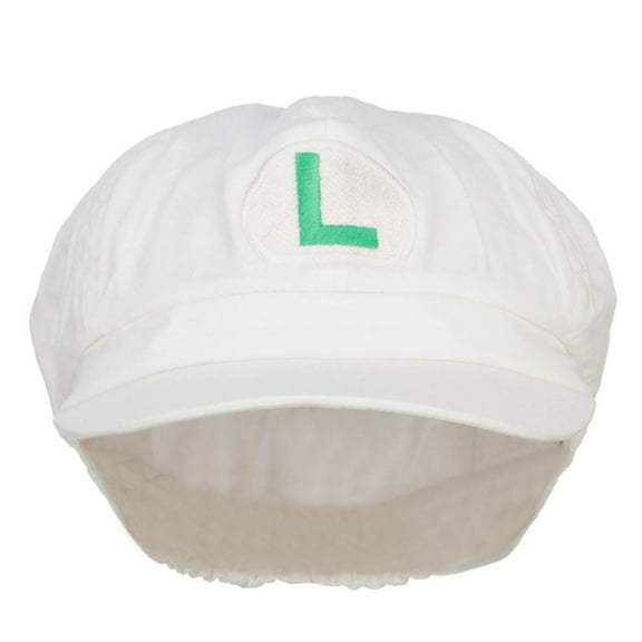 Big Size Fire Mario Luigi Embroidered Newsboy - Lime 2XL-3XL