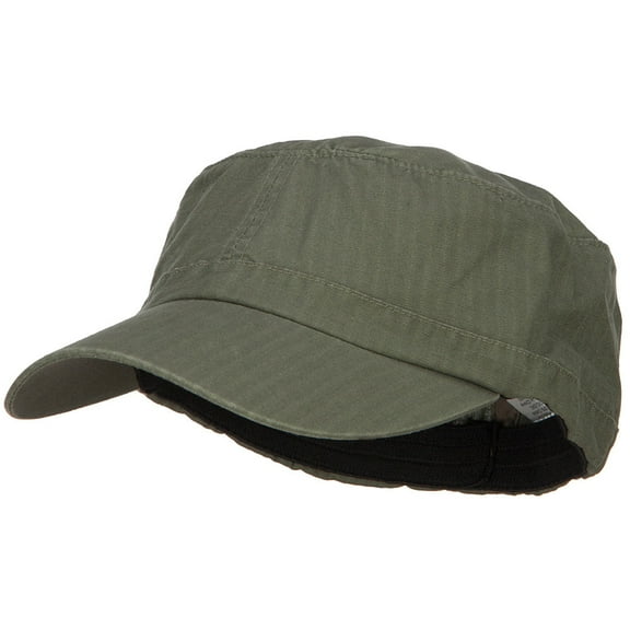 Big Size Fitted Ripstop Cotton Military Army Cap - Olive 2XL-3XL